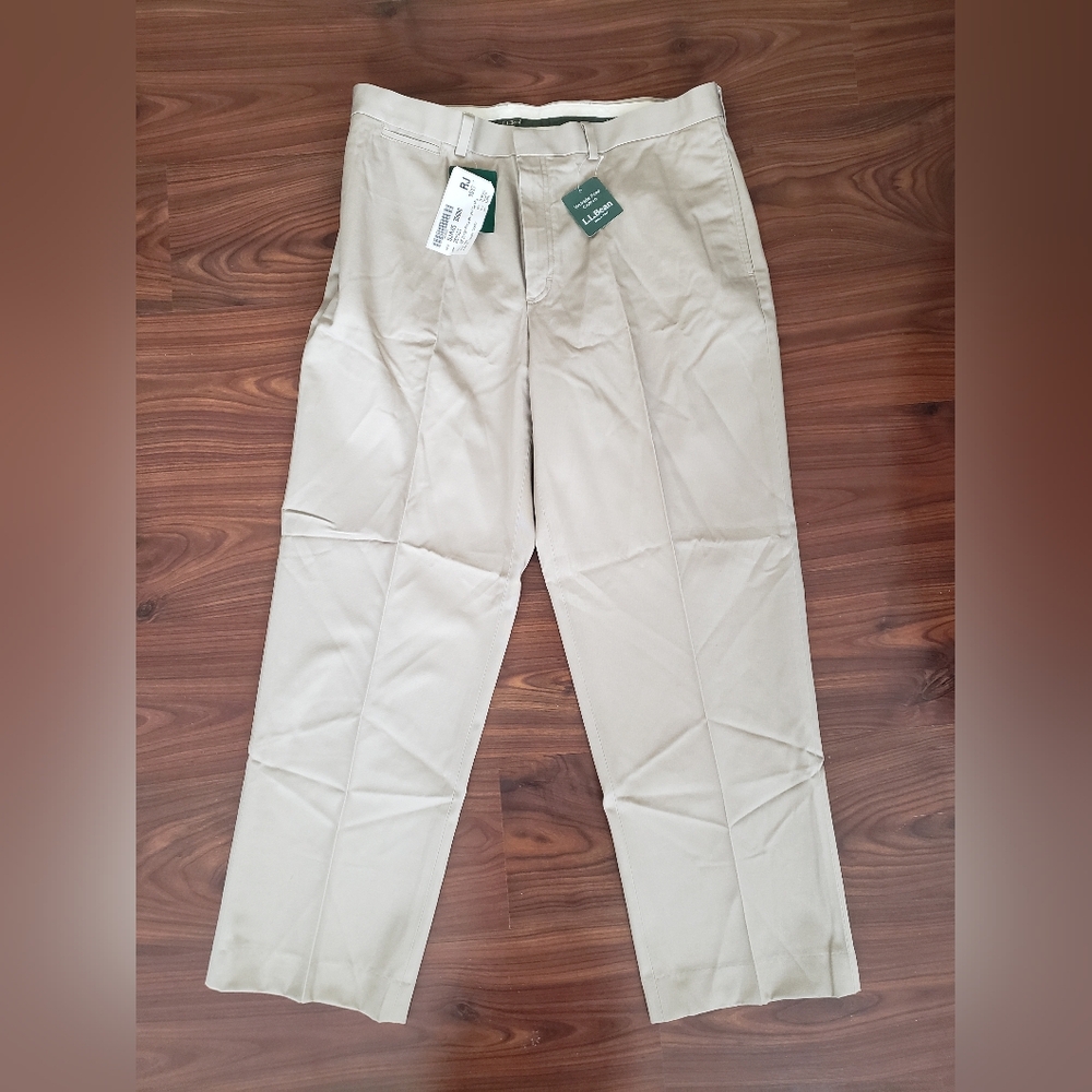 L.L. Bean Outlet Khaki Classic Fit Chinos 36" x 30" Tan 100% Cotton